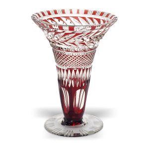 Böhmisches Kristallkelch-Vase, Vintage Europäische Kunstdekor-Vase, Geschliffenes Kristall-Sammlerstück